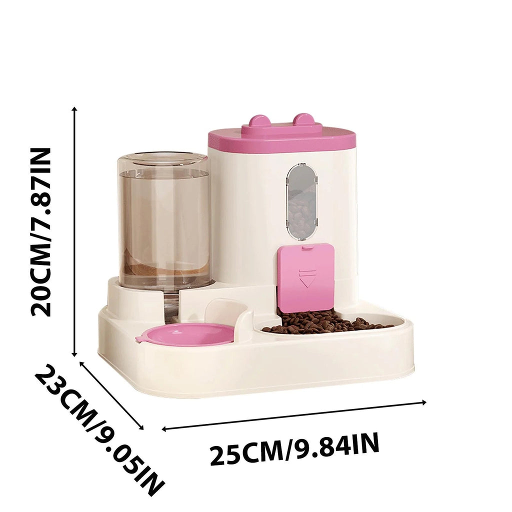 Automatic Feeder Dog Cat Food Bowl With Water Fountain Large Capacity Pet Food Storage Dispenser Container Puppy Pet Accessories Petneeds Space