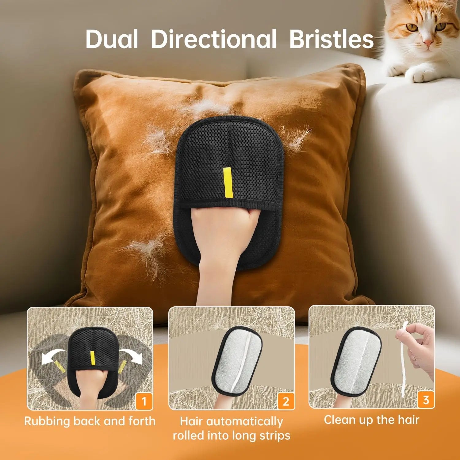 Pet Hair Removal Gloves - Double-Sided for Furniture & Clothes Petneeds Space