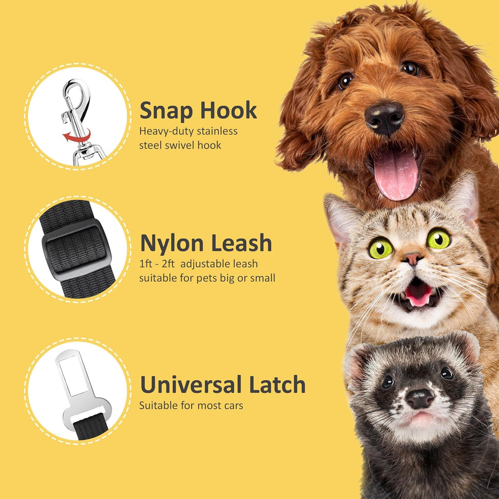 Pet Car Seat Belt for Dogs & Cats | Adjustable Safety Harness for Travel Comfort Petneeds Space