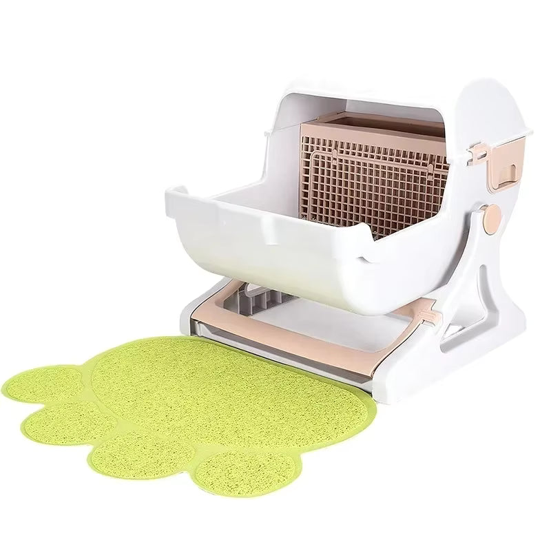 Semi-automatic cat litter box anti-splash oversized semi-closed cat toilet Petneeds Space