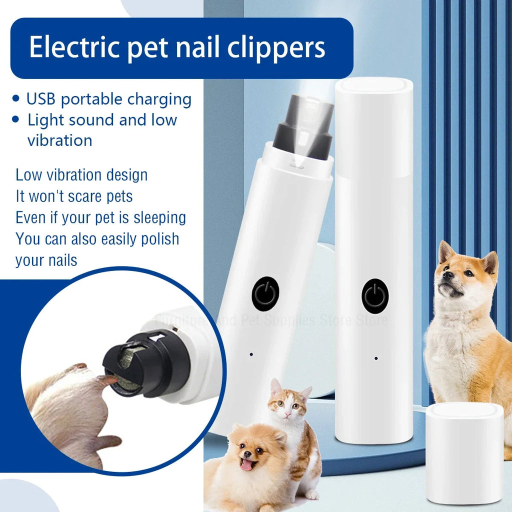 Electric Dog Nail Clippers for Dog Nail Grinders Rechargeable USB Charging LED Light Pet Quiet Cat Paws Nail Grooming Supplies Petneeds Space