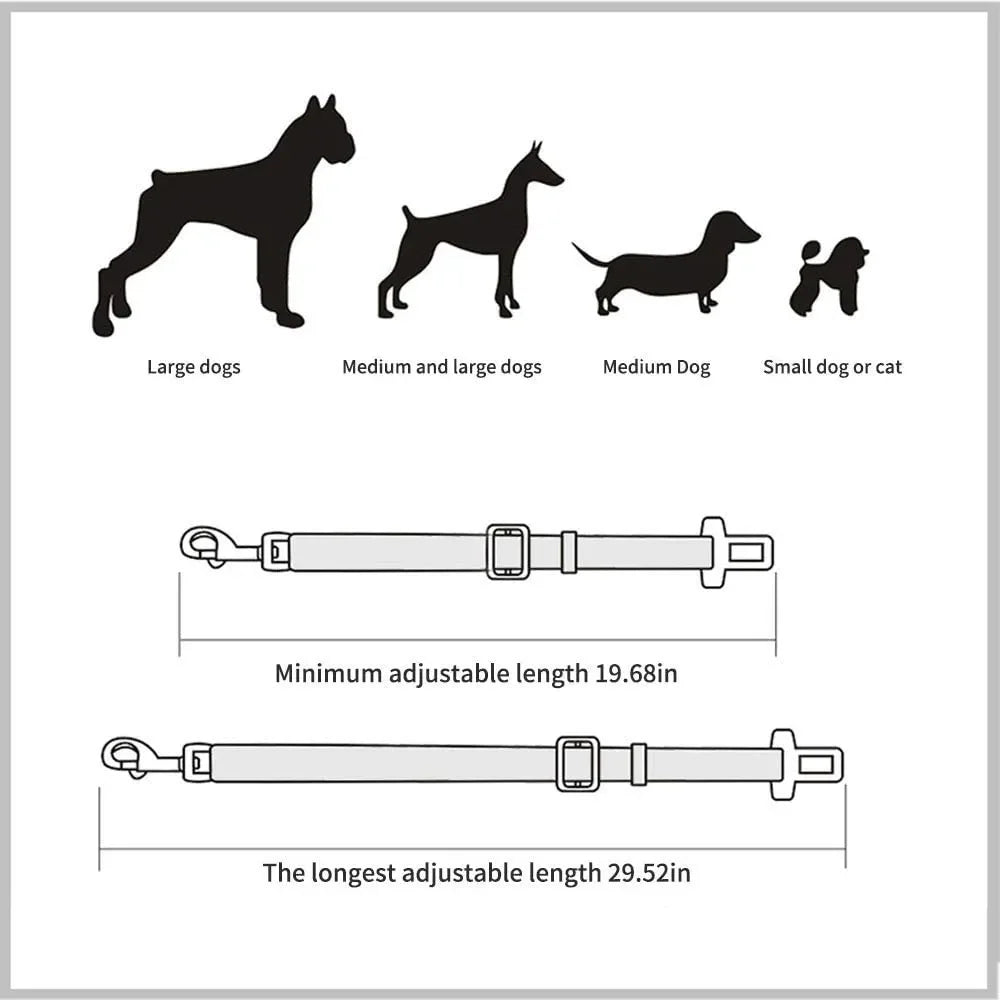 Adjustable Pet Cat Dog Car Seat Belt Pet Seat Vehicle Dog Harness Lead Clip Safety Lever Traction Dog Collars Dogs Accessoires Petneeds Space
