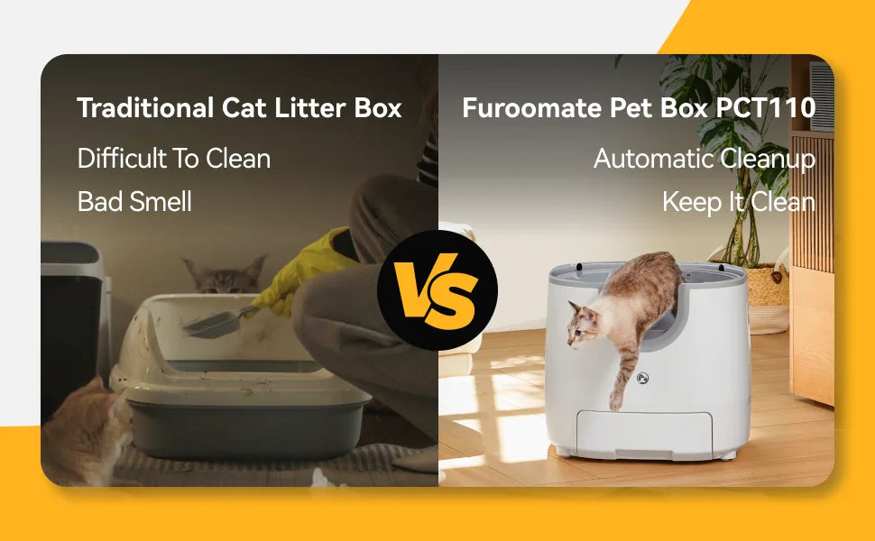 Furoomate - Automatic Smart Cat Litter Box, Self-Cleaning, 11L, High-Capacity Pet Toilet Tray Petneeds Space