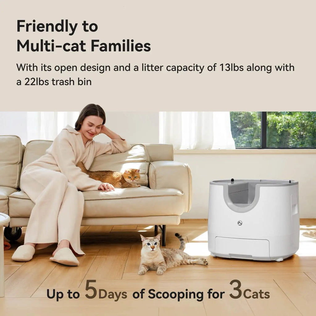 Furoomate - Automatic Smart Cat Litter Box, Self-Cleaning, 11L, High-Capacity Pet Toilet Tray Petneeds Space