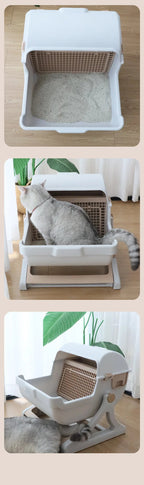 Semi-automatic cat litter box anti-splash oversized semi-closed cat toilet Petneeds Space