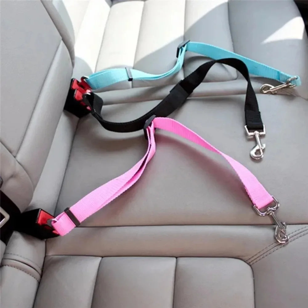Adjustable Pet Cat Dog Car Seat Belt Pet Seat Vehicle Dog Harness Lead Clip Safety Lever Traction Dog Collars Dogs Accessoires Petneeds Space