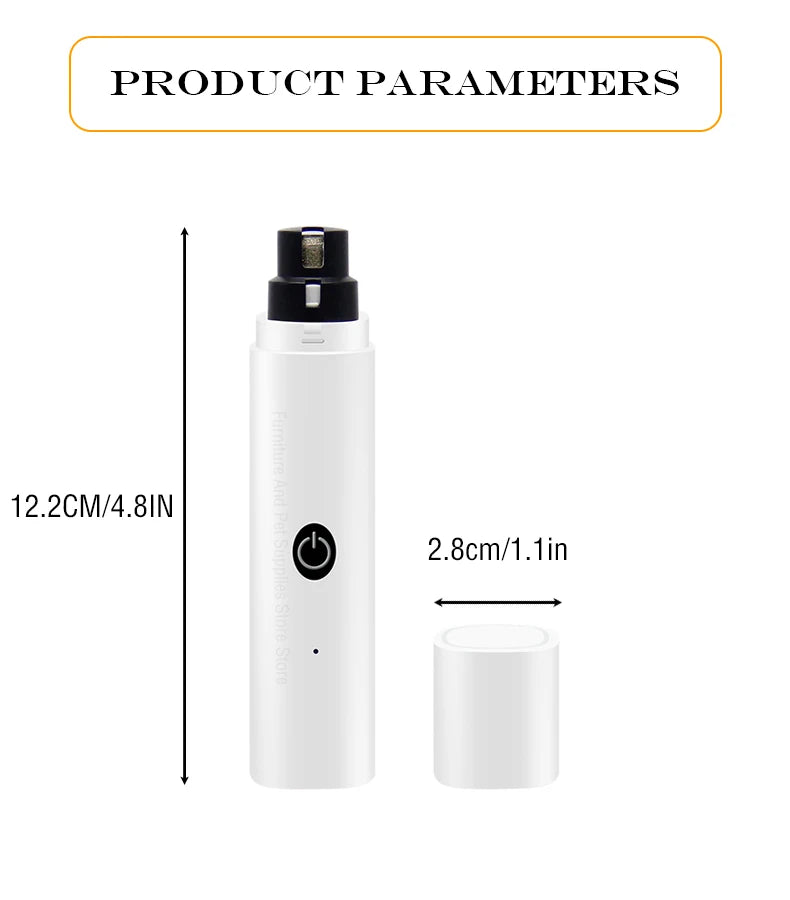 Electric Dog Nail Clippers for Dog Nail Grinders Rechargeable USB Charging LED Light Pet Quiet Cat Paws Nail Grooming Supplies Petneeds Space