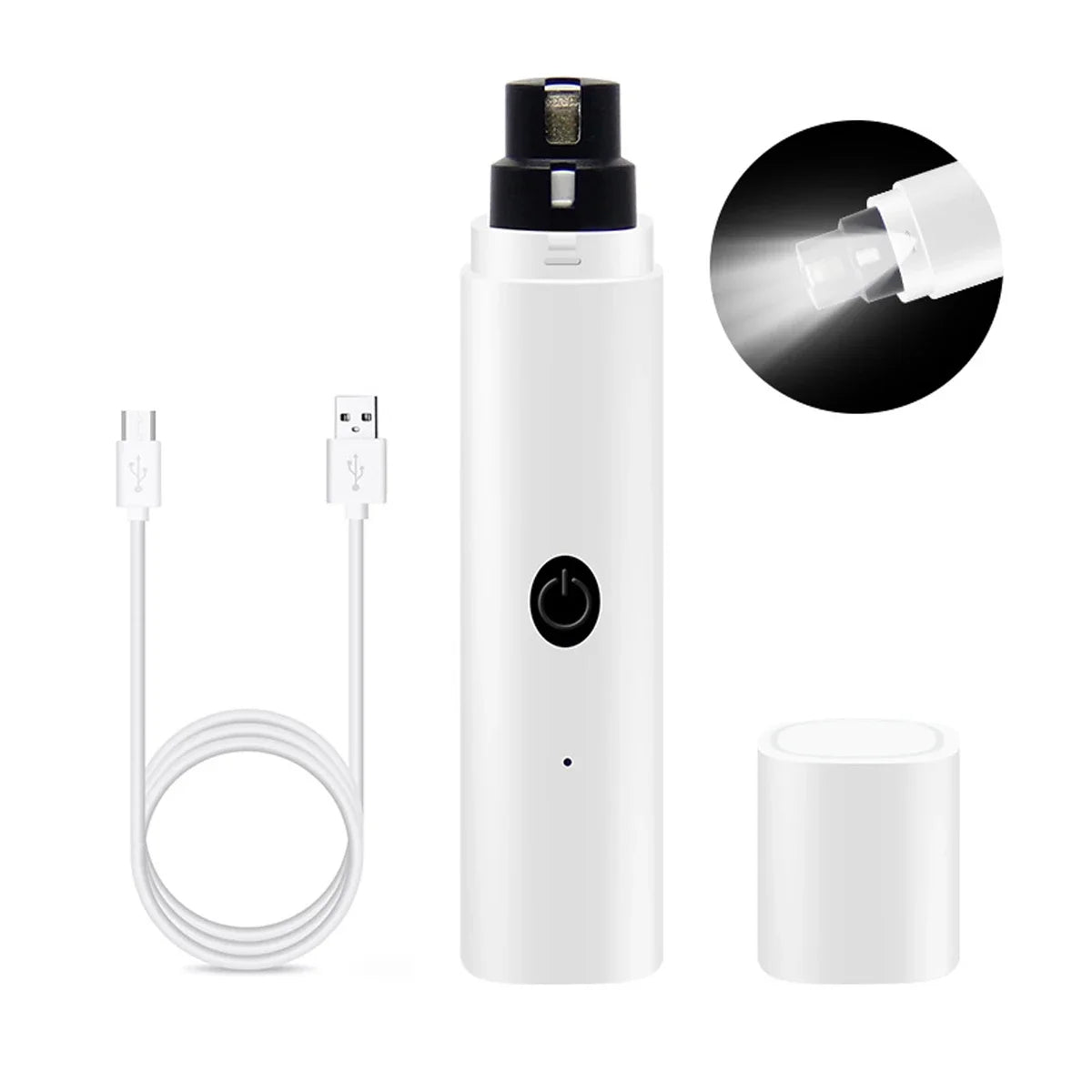 Electric Dog Nail Clippers for Dog Nail Grinders Rechargeable USB Charging LED Light Pet Quiet Cat Paws Nail Grooming Supplies Petneeds Space