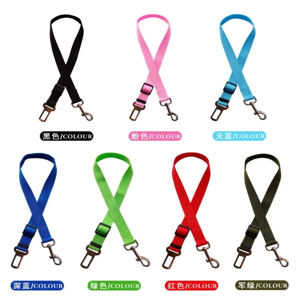Adjustable Pet Cat Dog Car Seat Belt Pet Seat Vehicle Dog Harness Lead Clip Safety Lever Traction Dog Collars Dogs Accessoires Petneeds Space