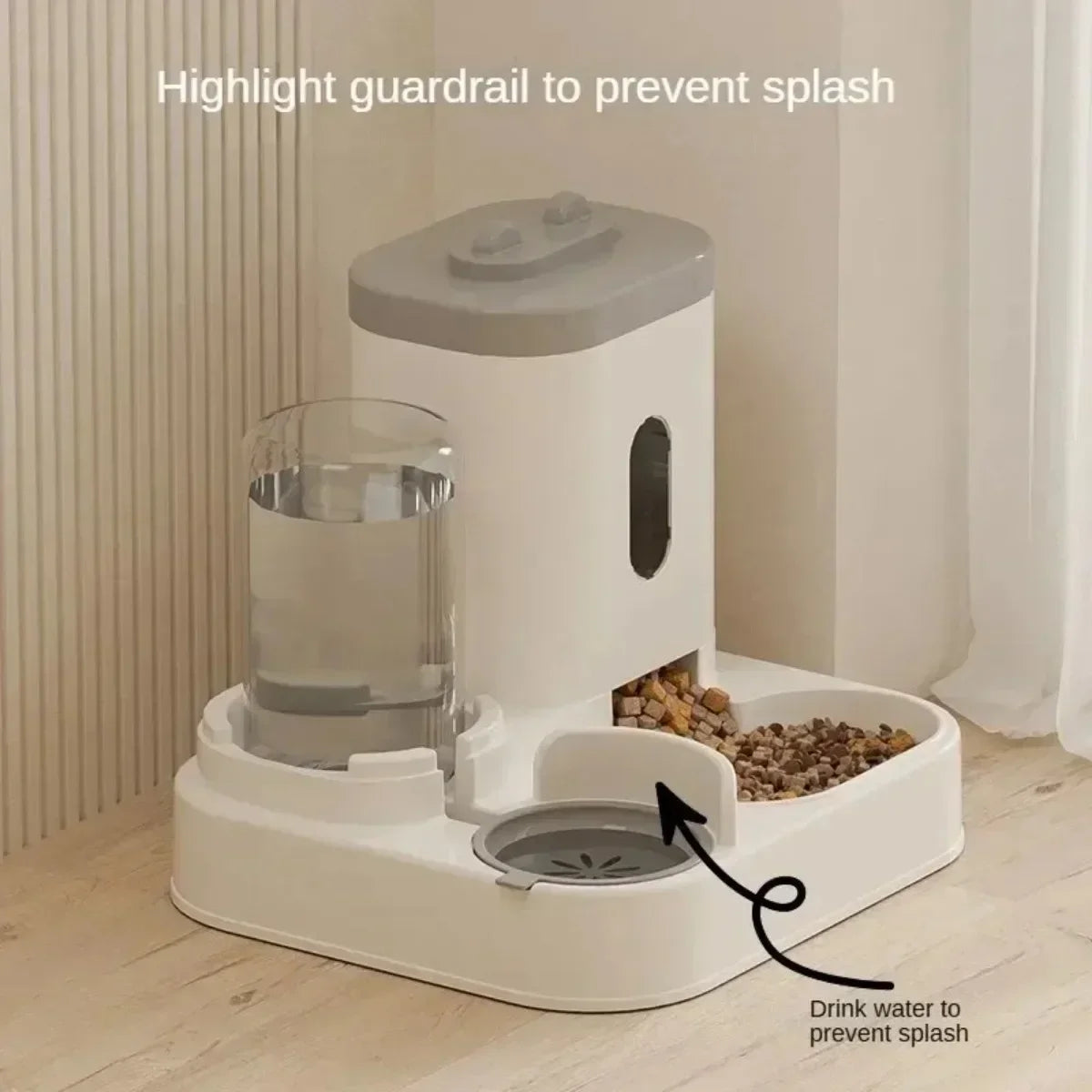 Automatic Feeder Dog Cat Food Bowl With Water Fountain Large Capacity Pet Food Storage Dispenser Container Puppy Pet Accessories Petneeds Space