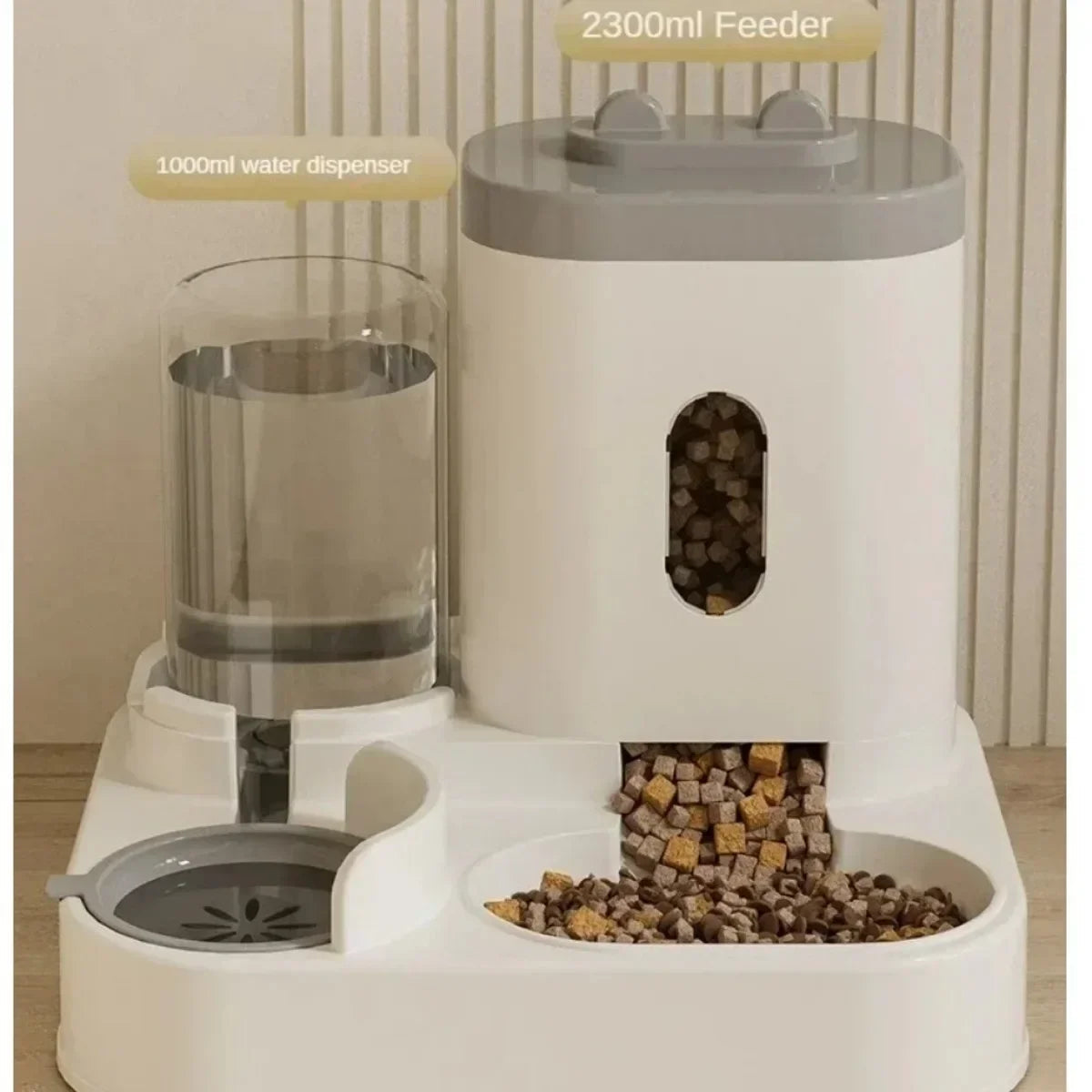 Automatic Feeder Dog Cat Food Bowl With Water Fountain Large Capacity Pet Food Storage Dispenser Container Puppy Pet Accessories Petneeds Space