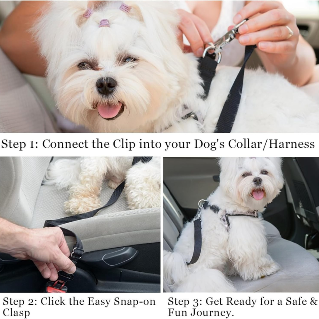 Pet Car Seat Belt for Dogs & Cats | Adjustable Safety Harness for Travel Comfort Petneeds Space